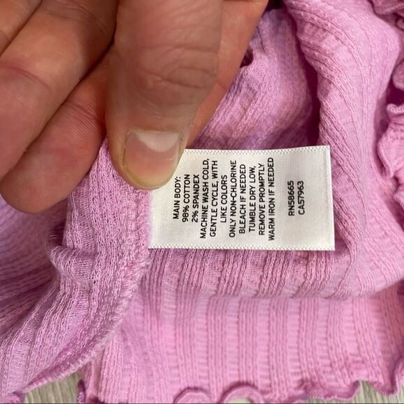 BP Sort Sleeve Pink Ribbed 1/4 Button Down Top - NWT - Picture 5 of 6